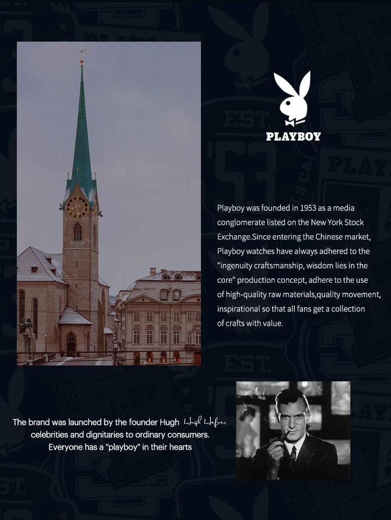 PLAYBOY Watch. High end wristwatch for active lifestyle