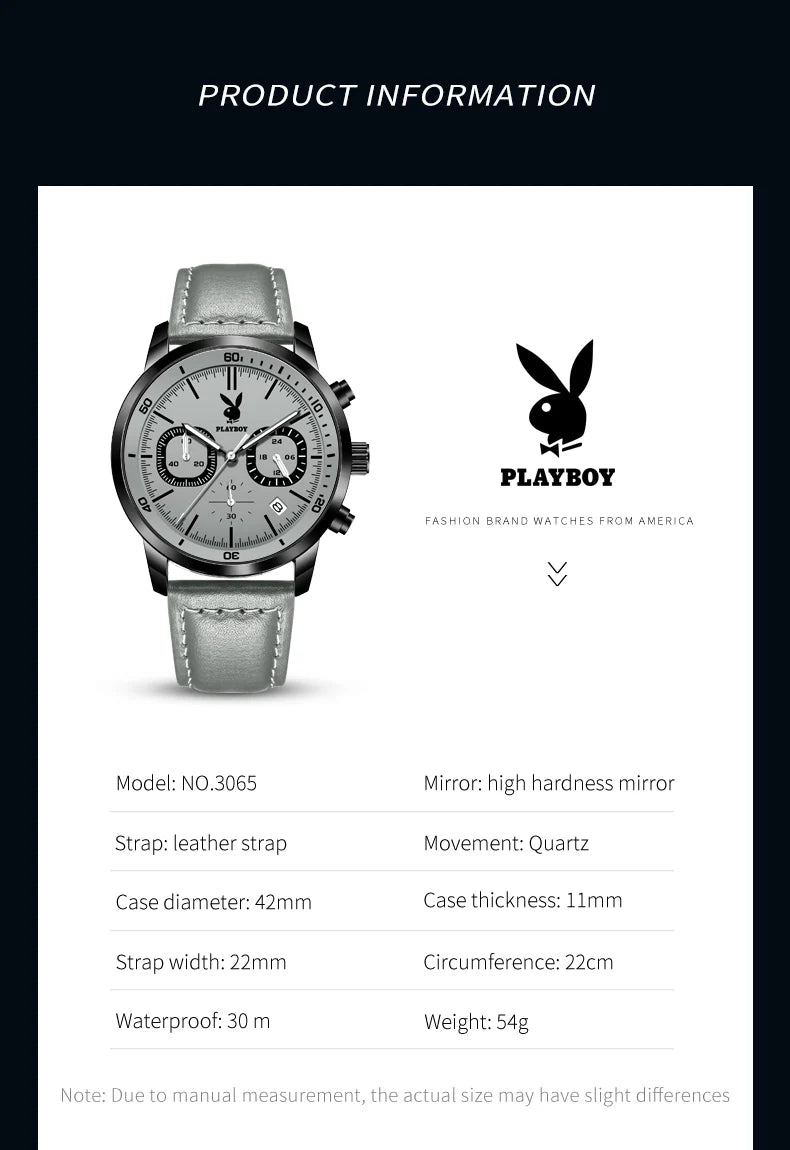 PLAYBOY Watch. High end wristwatch for active lifestyle