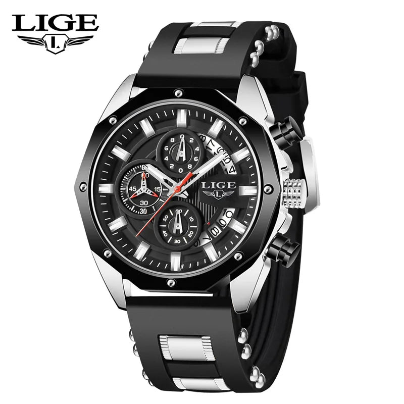 LIGE Fashion sport watch for men