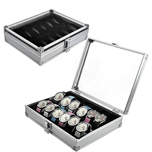 Aluminium Watches Box 12 Grid Slots