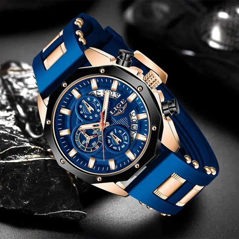 LIGE Fashion sport watch for men