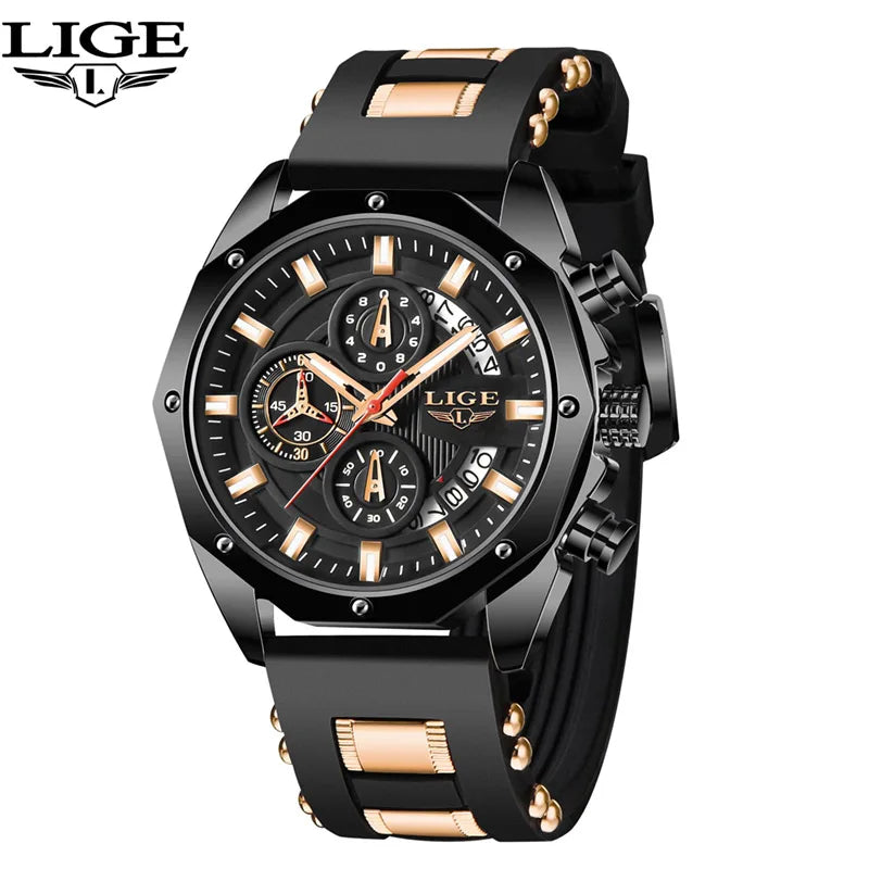 LIGE Fashion sport watch for men